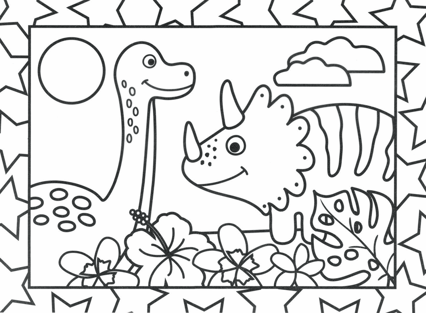 Stained Glass Coloring, Dinosaurs