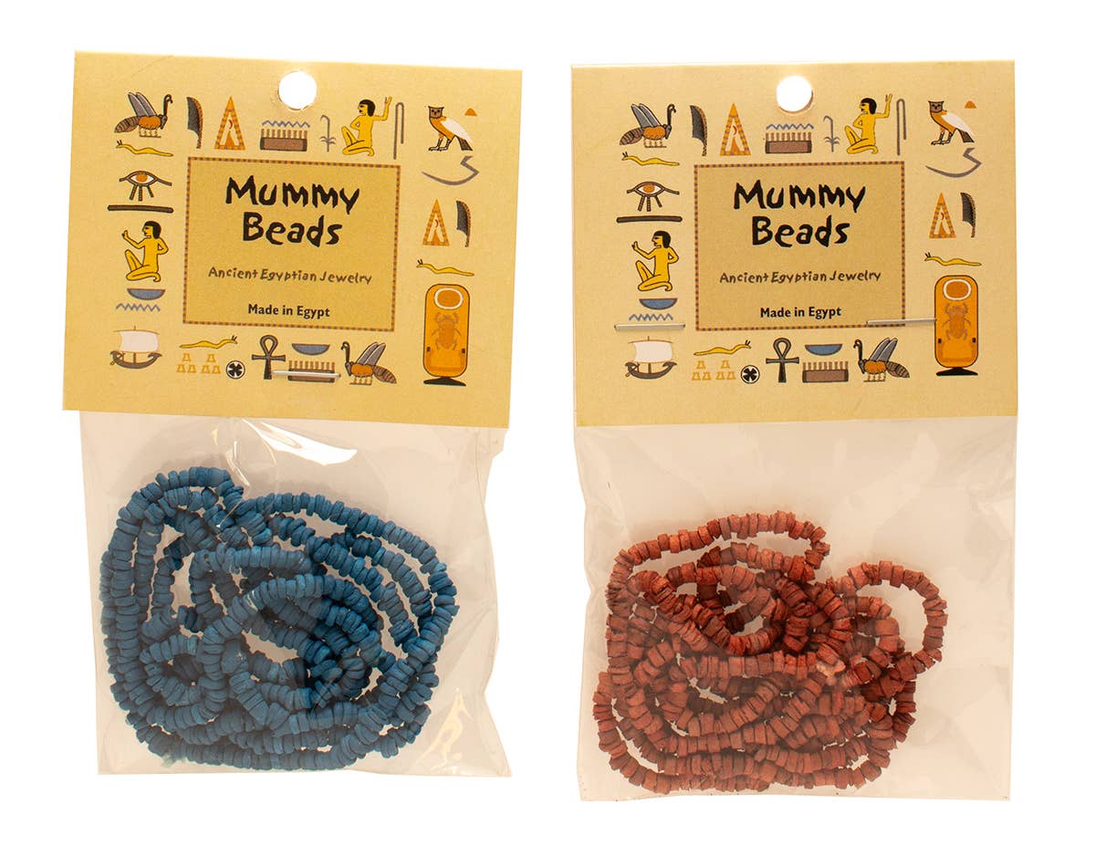 Egyptian Mummy Bead Strand Assorted Styles and Colors - 24"
