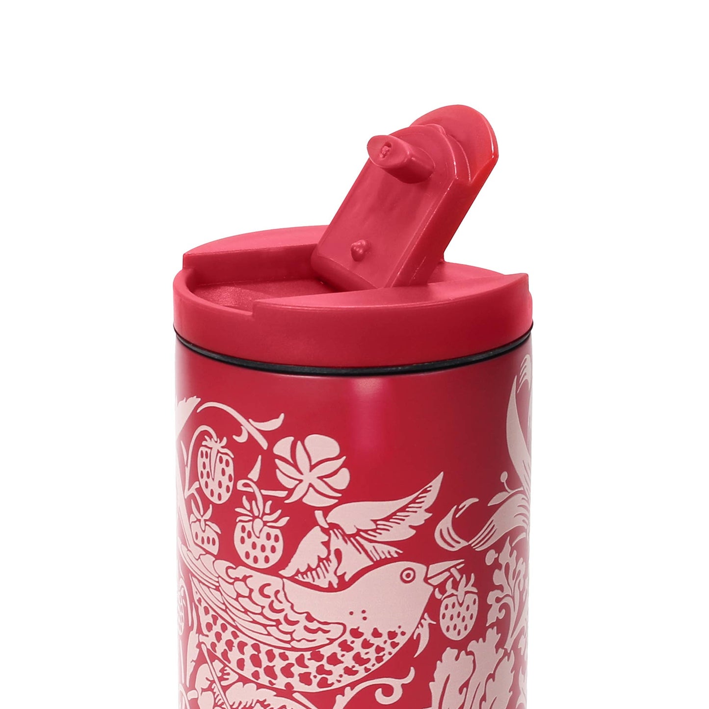 Metal Travel Mug William Morris Strawberry Thief Raspberry