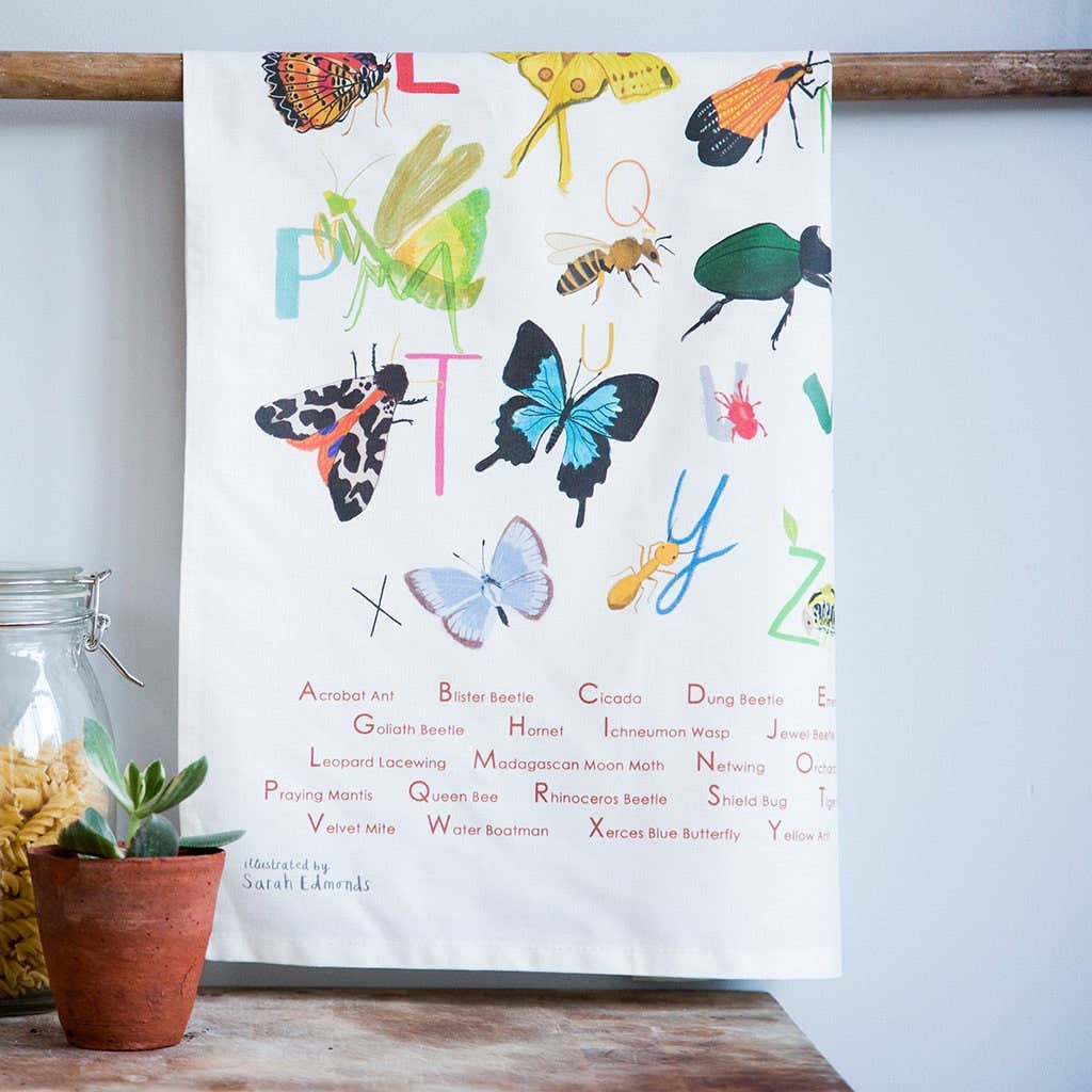 Insect Alphabet Cotton Tea Towel
