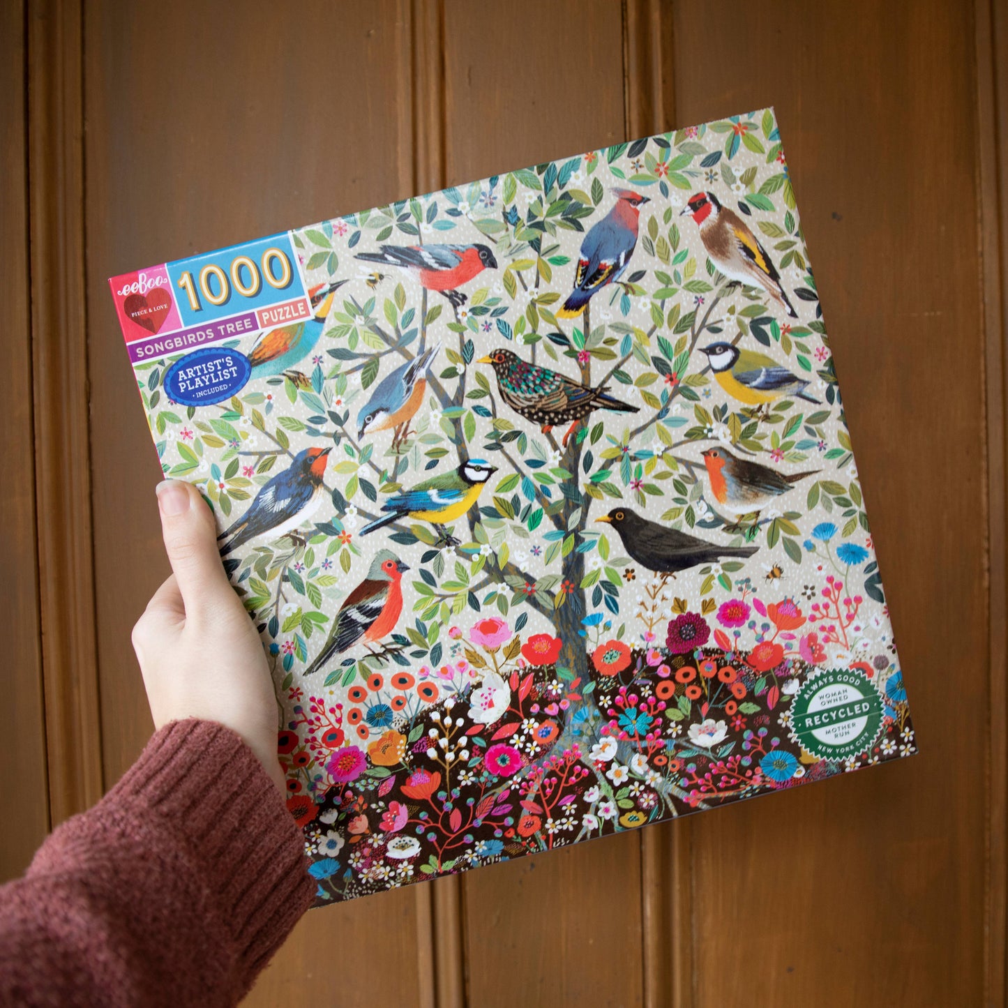 eeBoo - Songbirds Tree 1000 Piece Square Puzzle