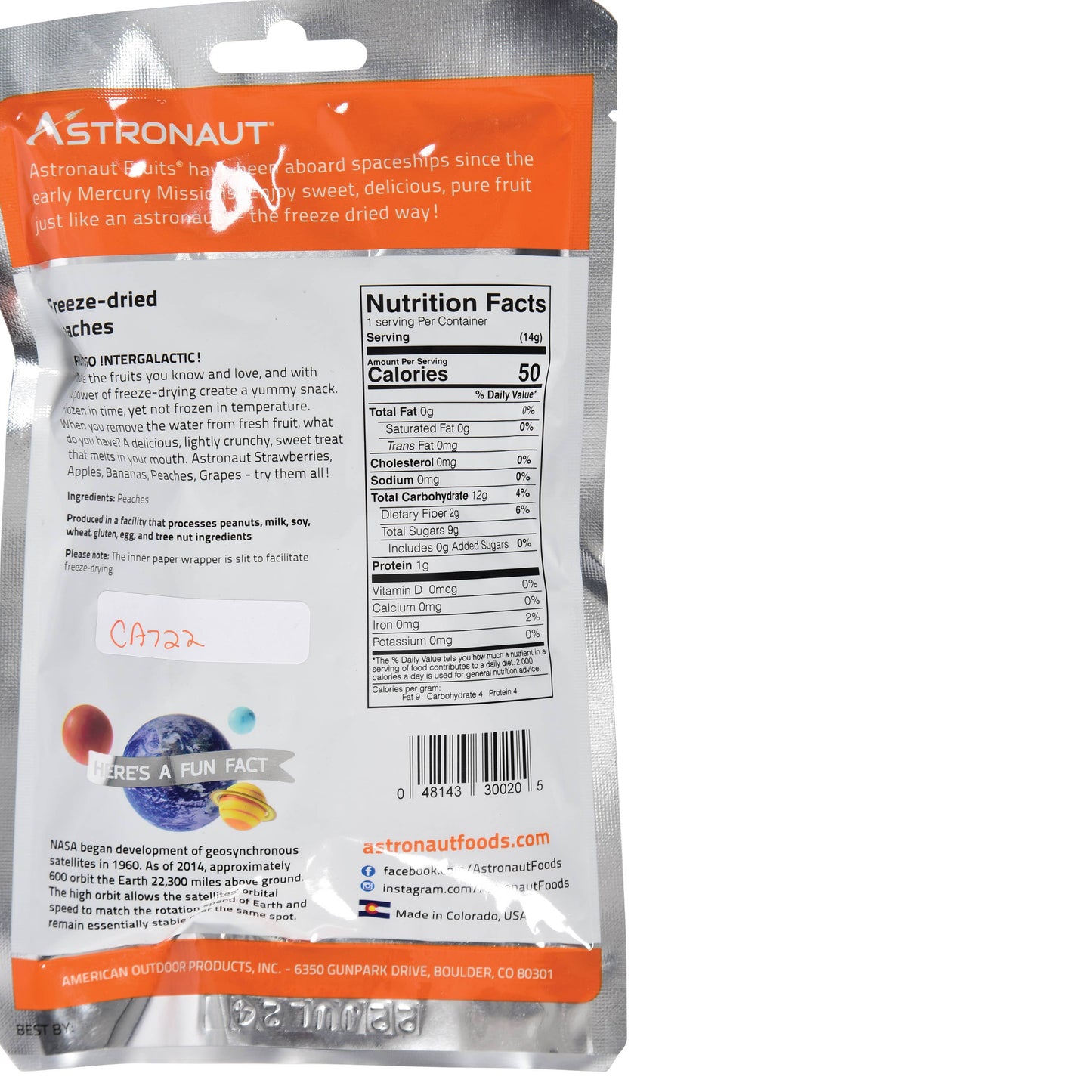 Astronaut Freeze Dried Peaches
