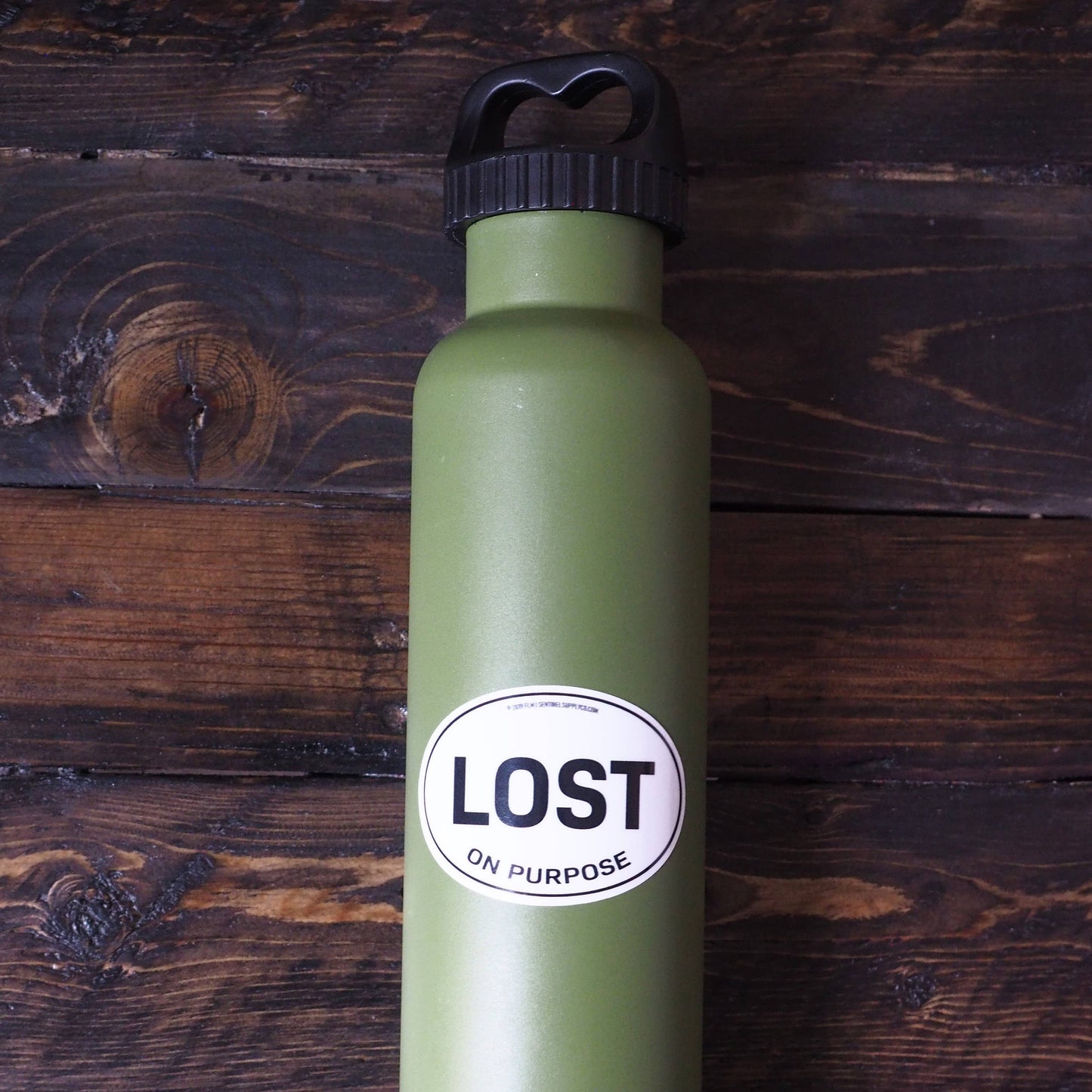 Lost on Purpose Oval Bumper Sticker, Outdoor Adventure Decal