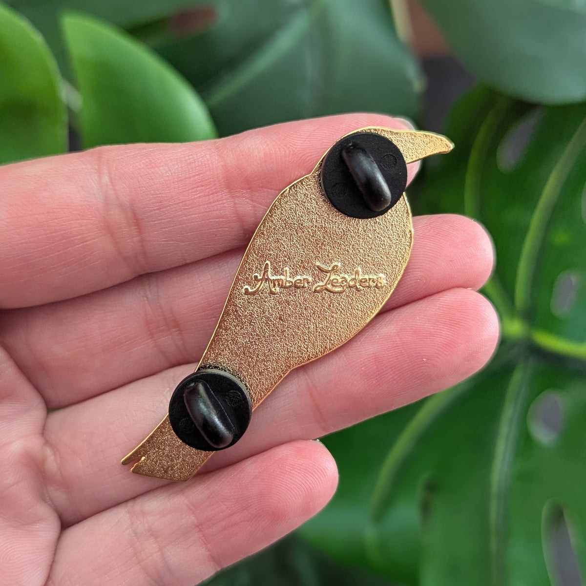Crow Hard Enamel Pin with glitter (large pin)