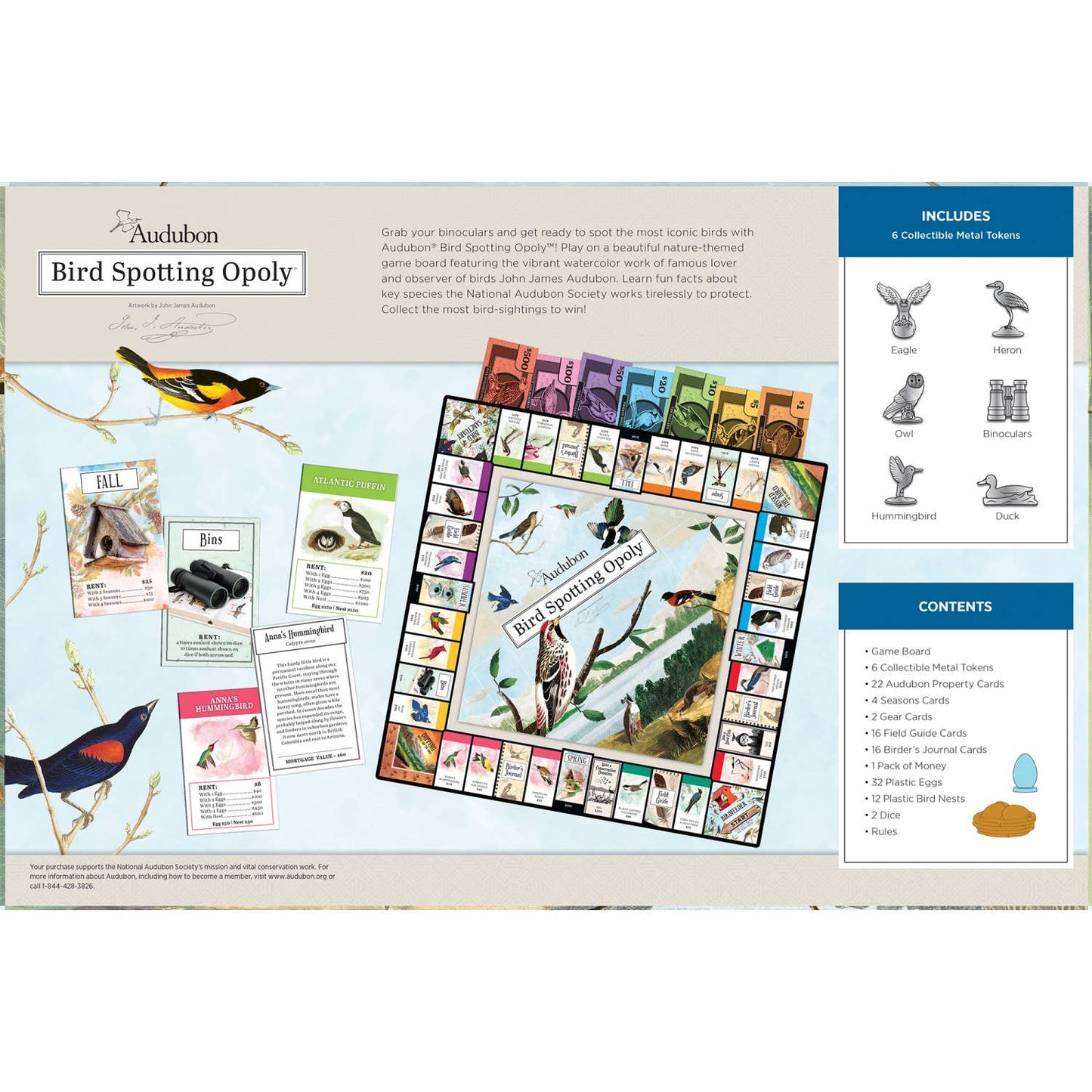 Audubon Opoly Board Game