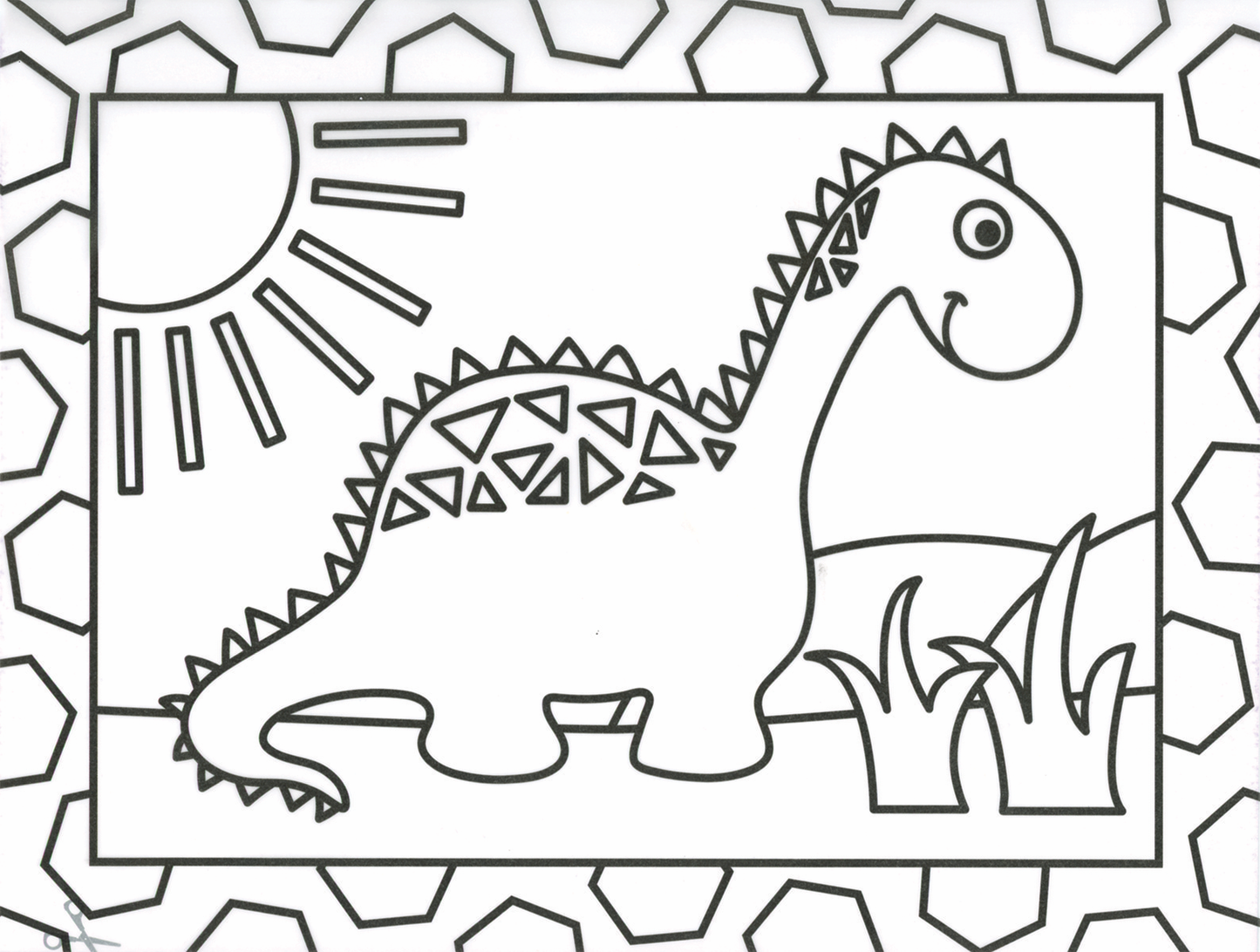 Stained Glass Coloring, Dinosaurs