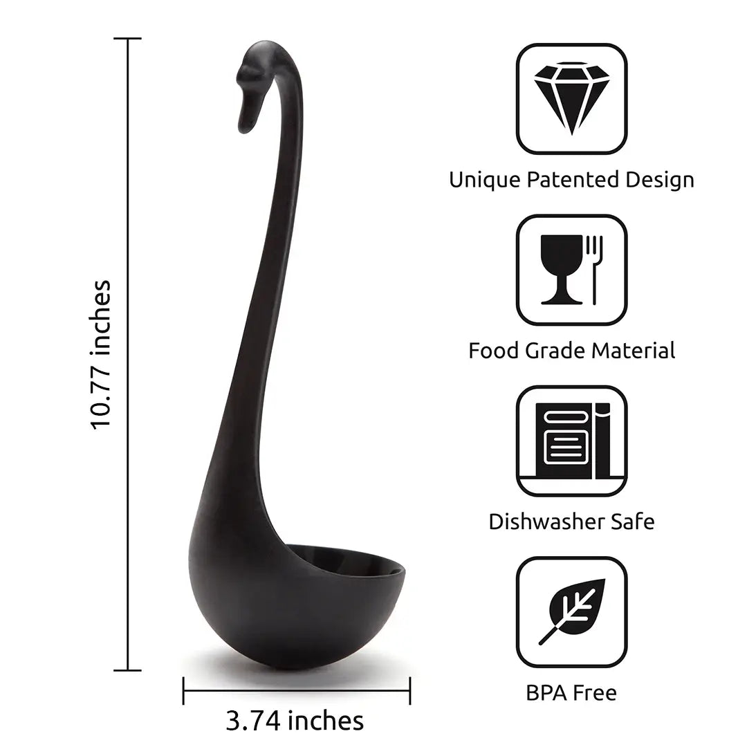 Swanky Floating Swan Ladle (Black)