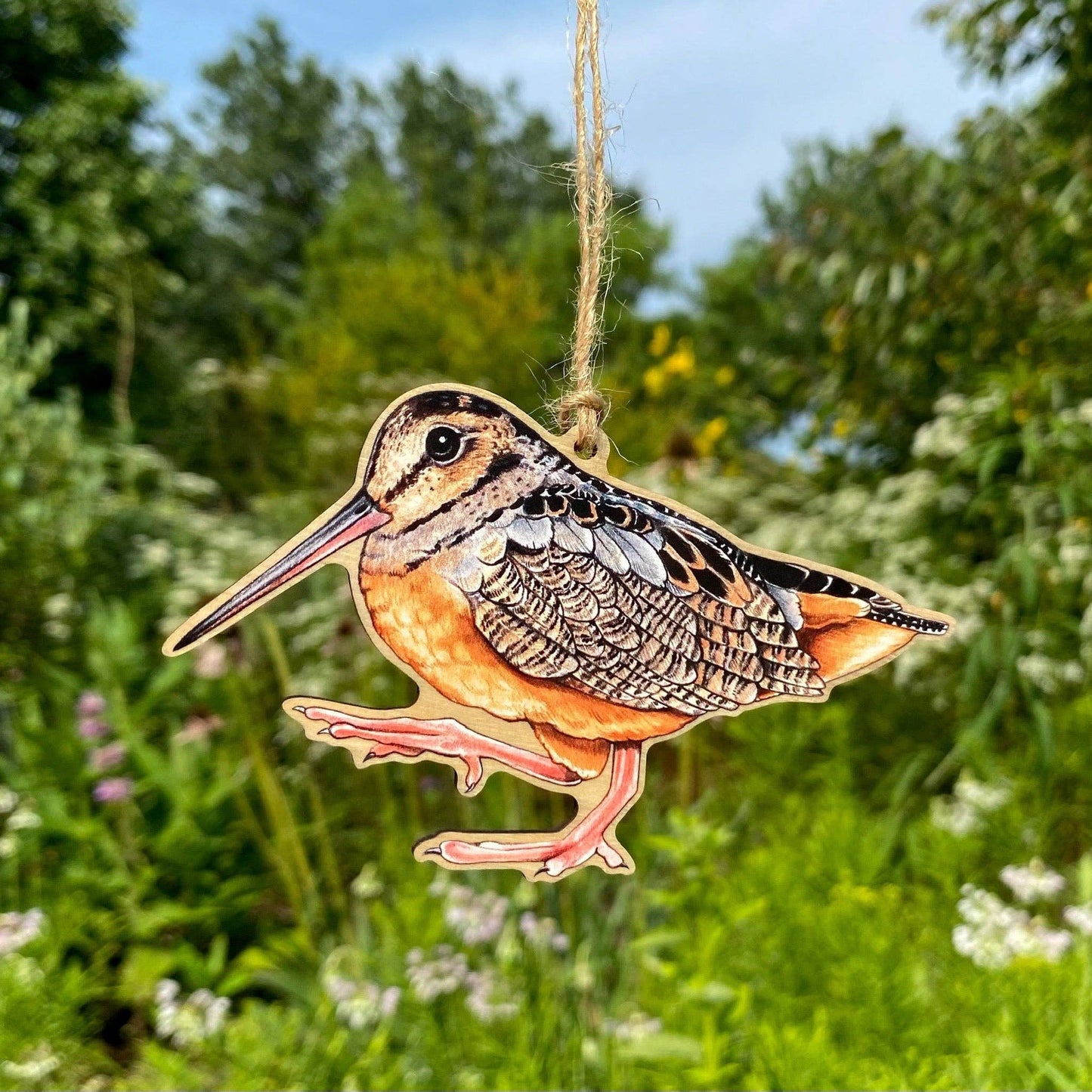 American Woodcock Bird Wood Print Ornament