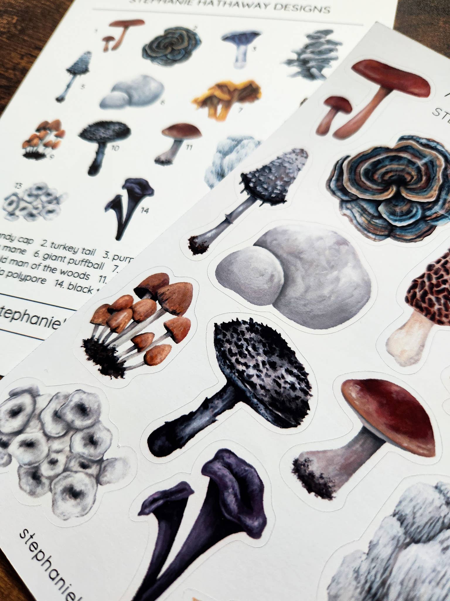 2 sheets of mushroom stickers.