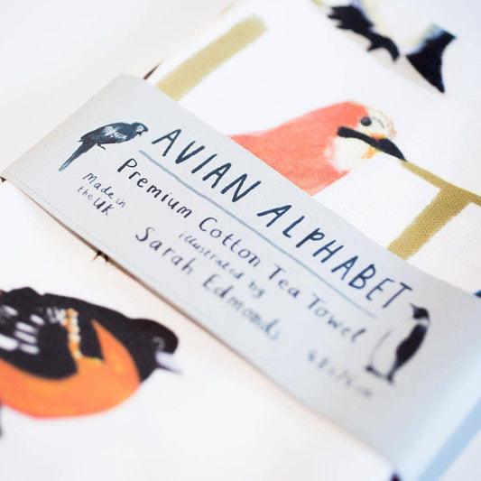 Avian Alphabet Bird Cotton Tea Towel