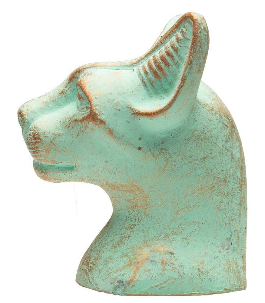 Bastet Cat Bust Statue Patina Small - 3.5" - Egyptian Goddes