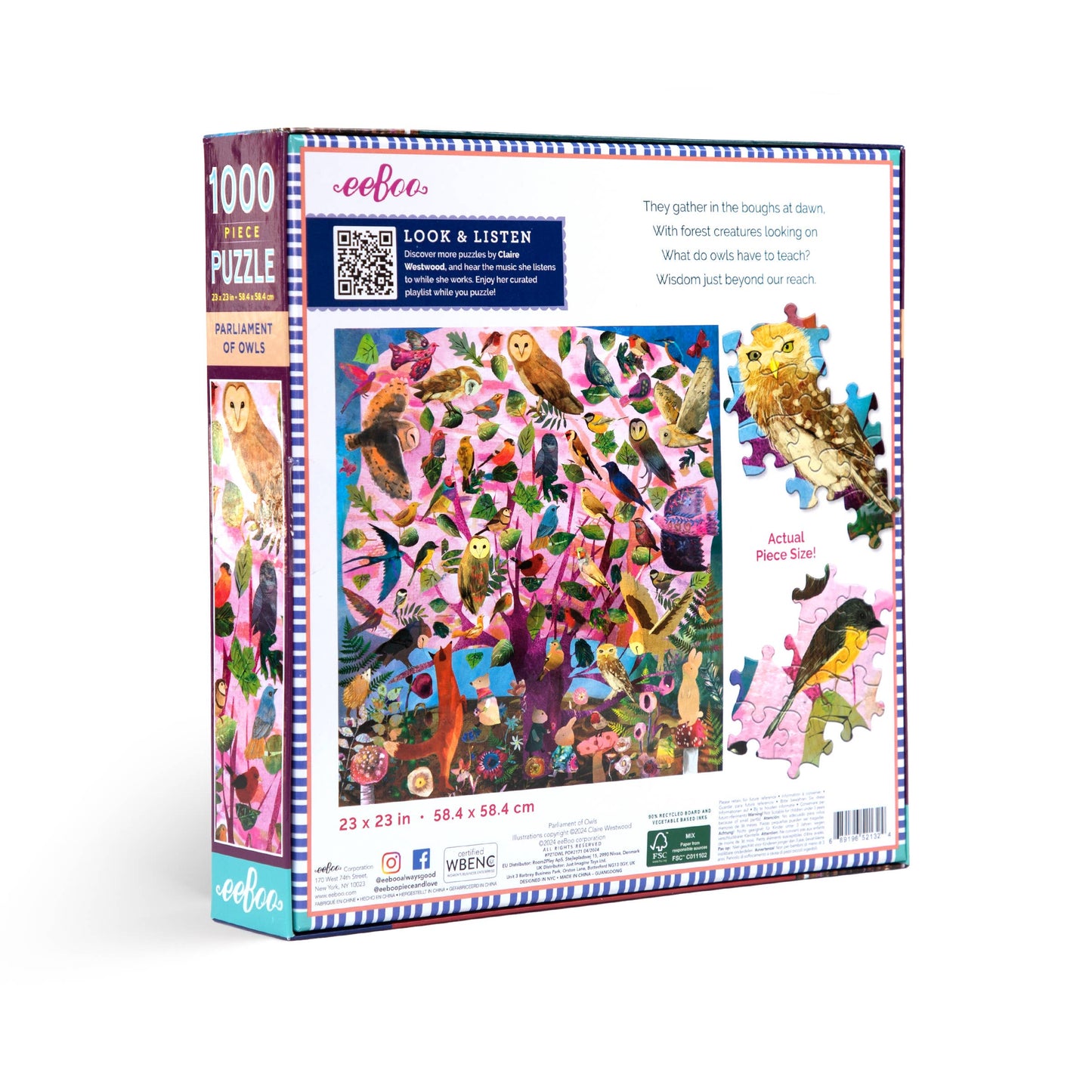 eeBoo - Parliament of Owls 1000 Piece Puzzle