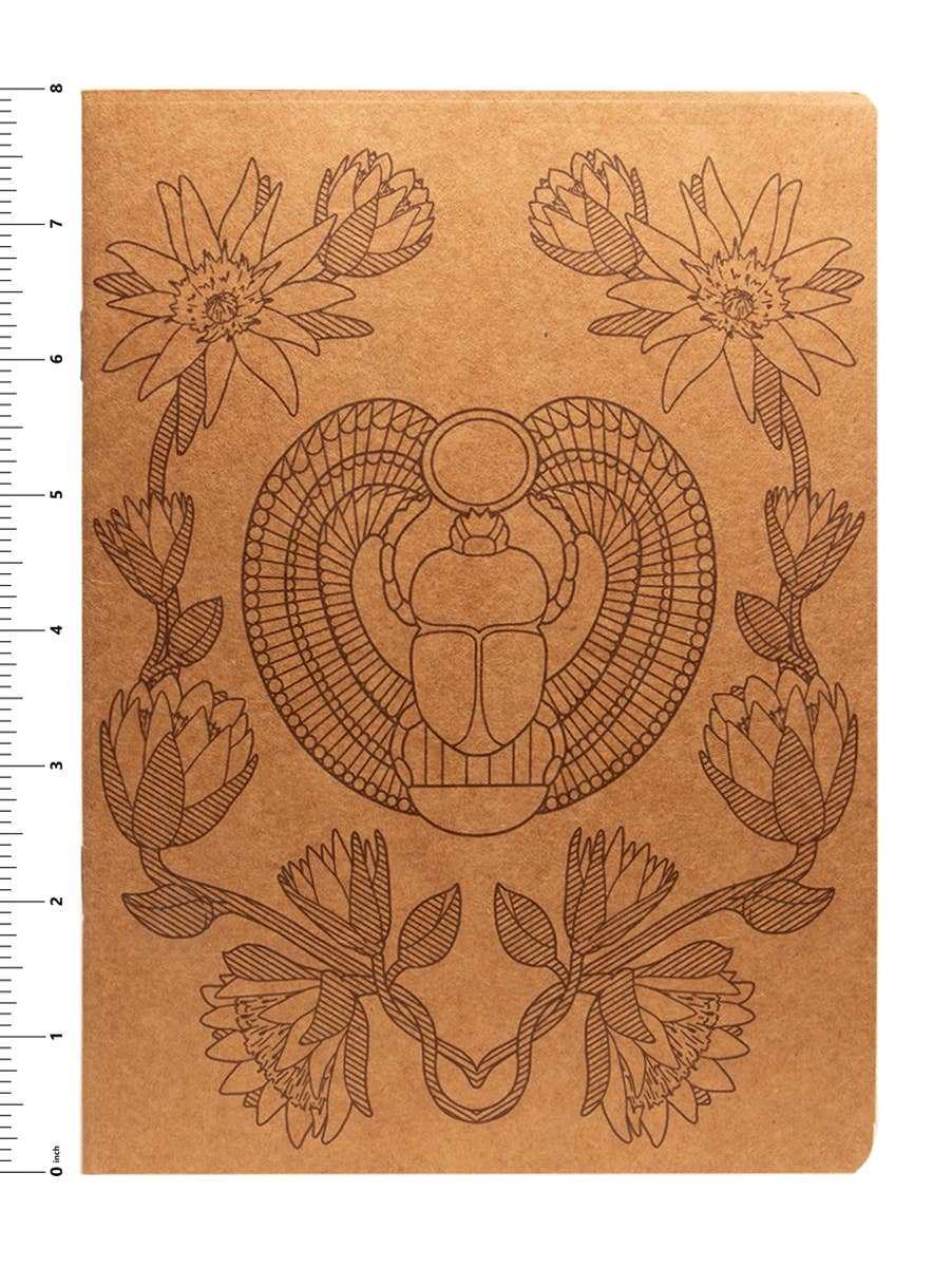 Sketch Book - Egyptian Scarab and Lotus - 6" x 8"