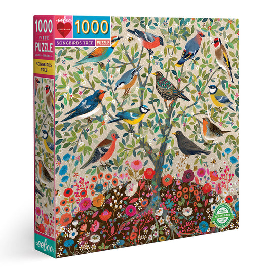eeBoo - Songbirds Tree 1000 Piece Square Puzzle
