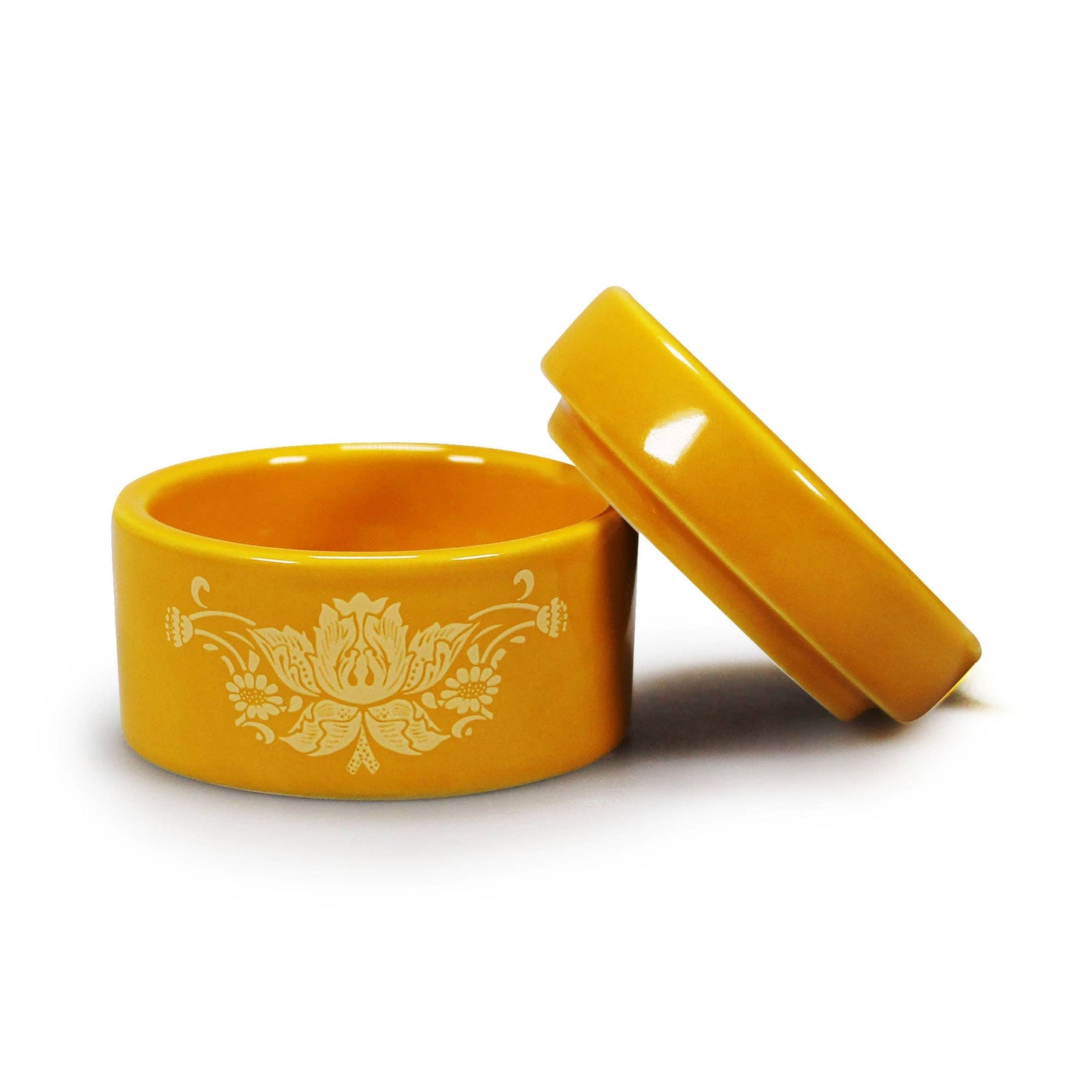 Ceramic Trinket Box William Morris Strawberry Thief Yellow