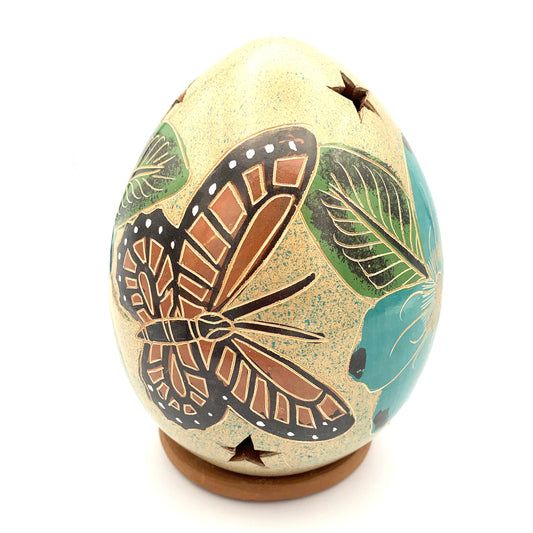 Monarch Butterfly and Flower Luminary