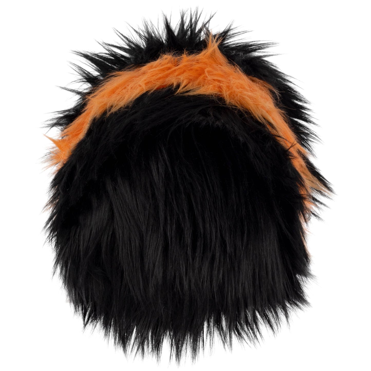 The Mini Squishable Woolly Caterpillar is a fuzzy, round plush with long black and orange fur and a wild, shaggy texture, resembling the classic woolly caterpillars known for winter weather prediction.