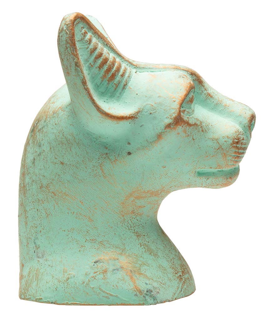 Bastet Cat Bust Statue Patina Small - 3.5" - Egyptian Goddes