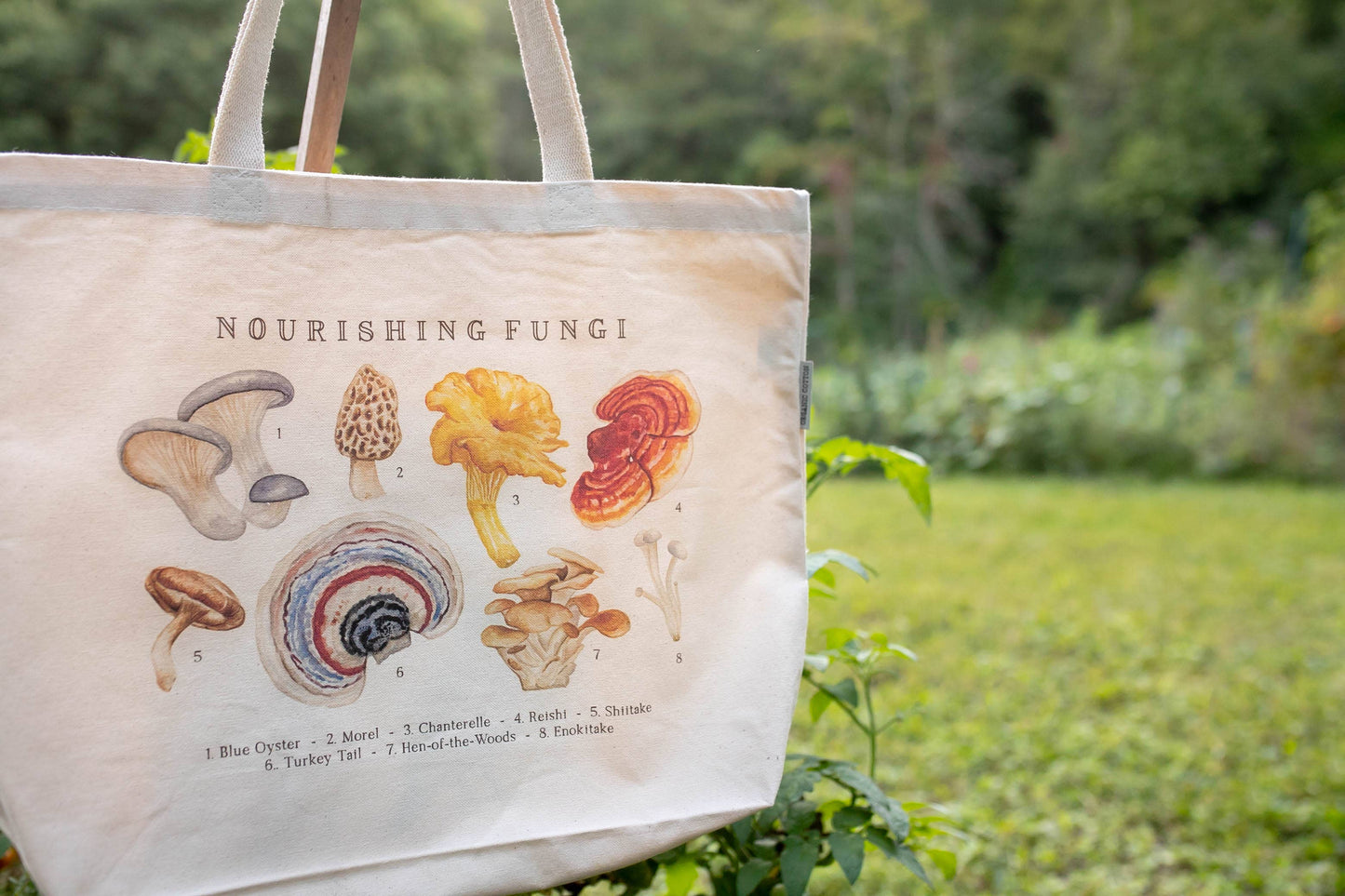 Mushroom Large Organic Cotton Tote Bag | Mushroom Canvas Bag