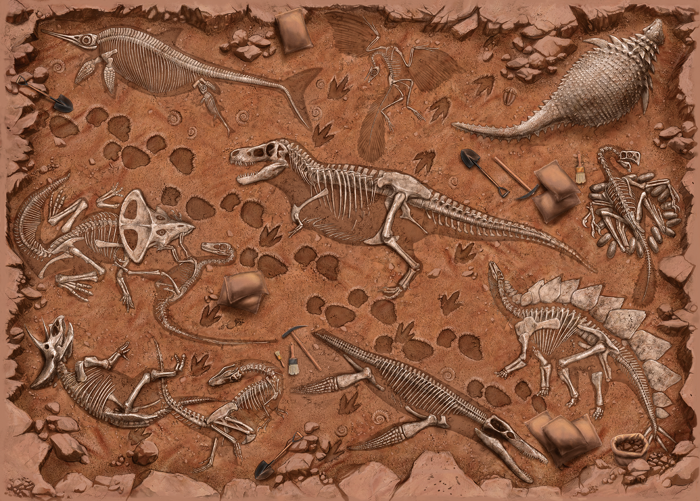 "Famous Fossils" Paleontology Puzzle