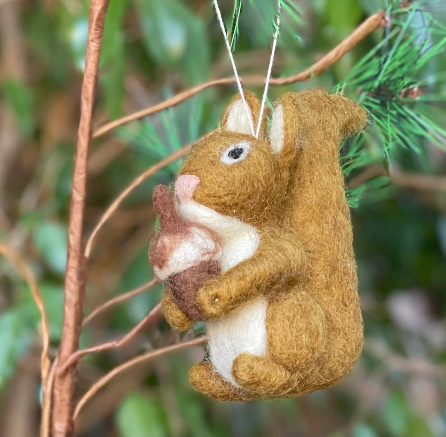 Red Squirrel Felt Ornament