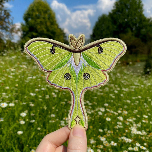 Luna Moth Iron-On Embroidered Patch