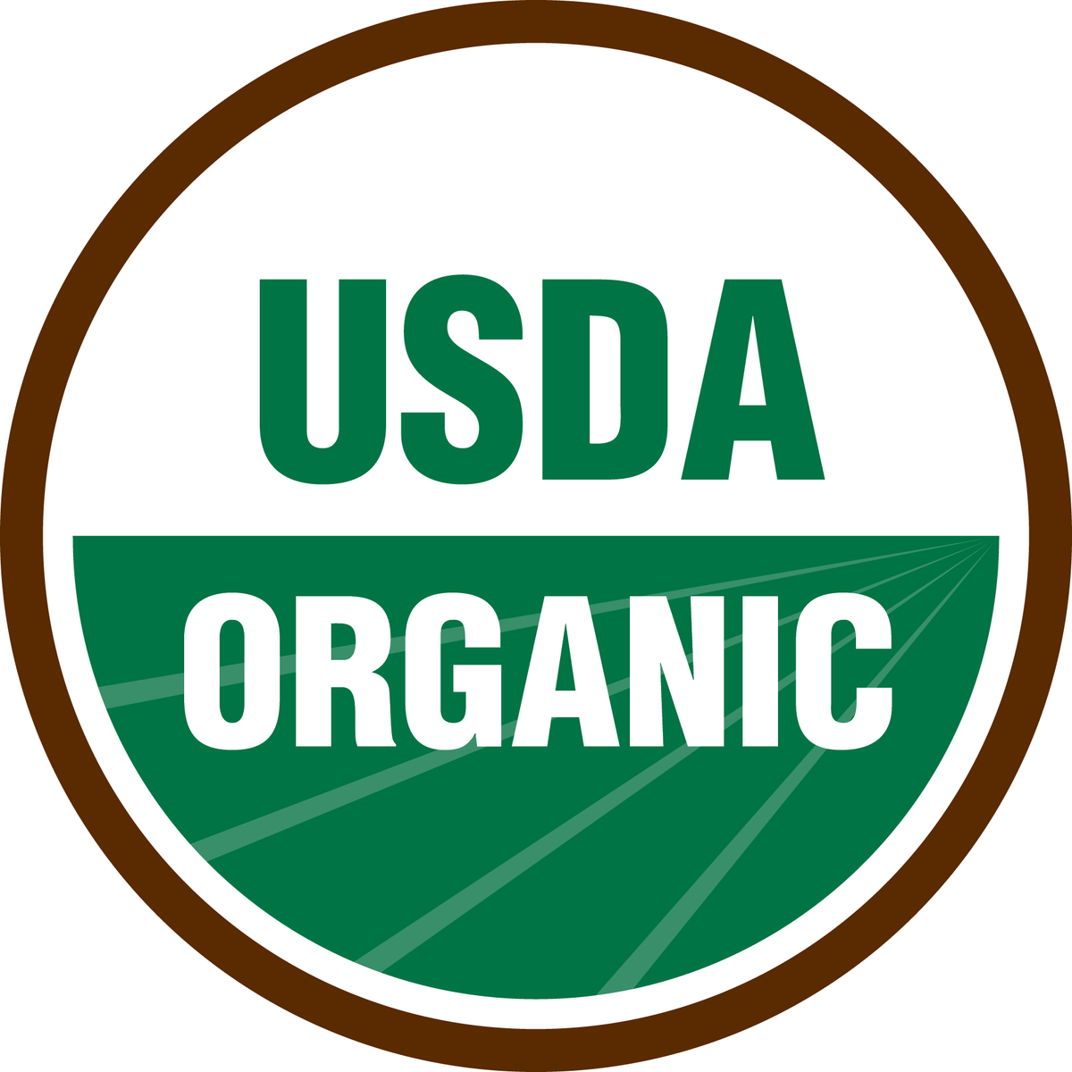 USDA Organic seal on a package of caffeine-free TEAhistoric Park Dino Organic Tea Sampler.