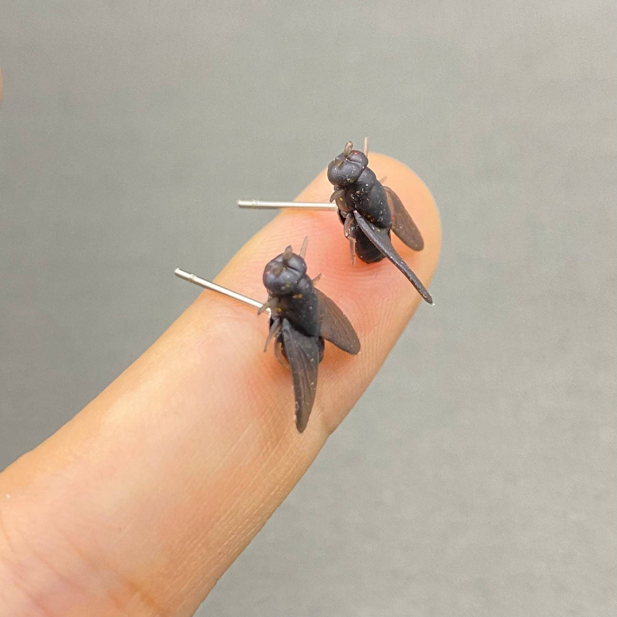 Silicone Fly Ear Studs-Black