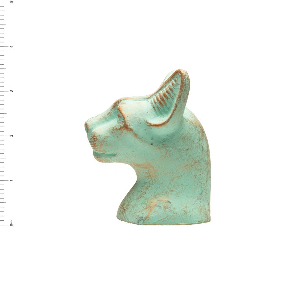 Bastet Cat Bust Statue Patina Small - 3.5" - Egyptian Goddes