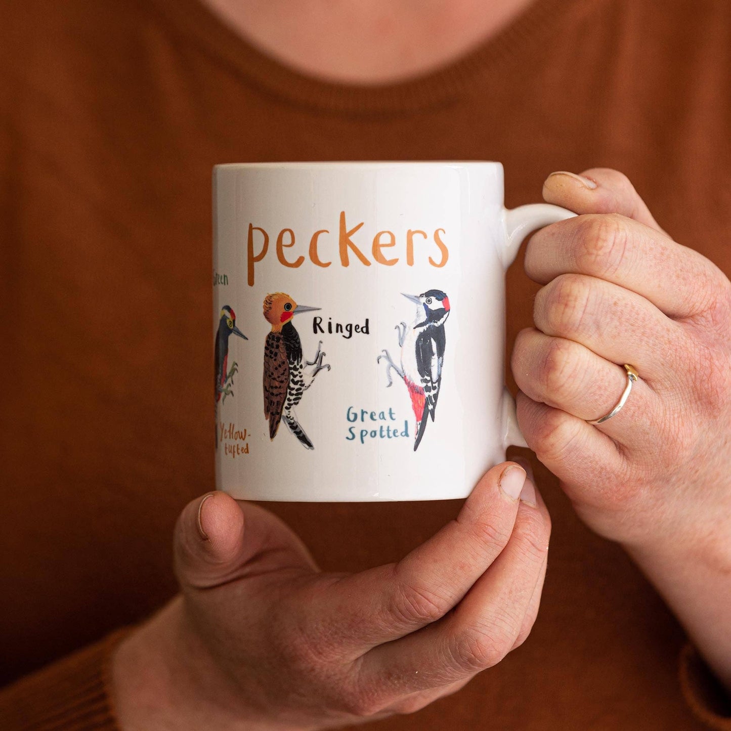 Peckers Ceramic Bird Pun Mug