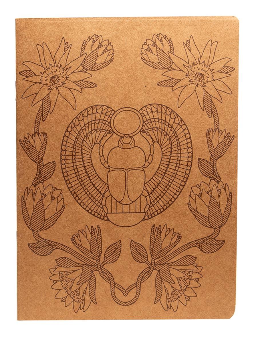 Sketch Book - Egyptian Scarab and Lotus - 6" x 8"