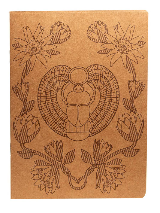 Sketch Book - Egyptian Scarab and Lotus - 6" x 8"