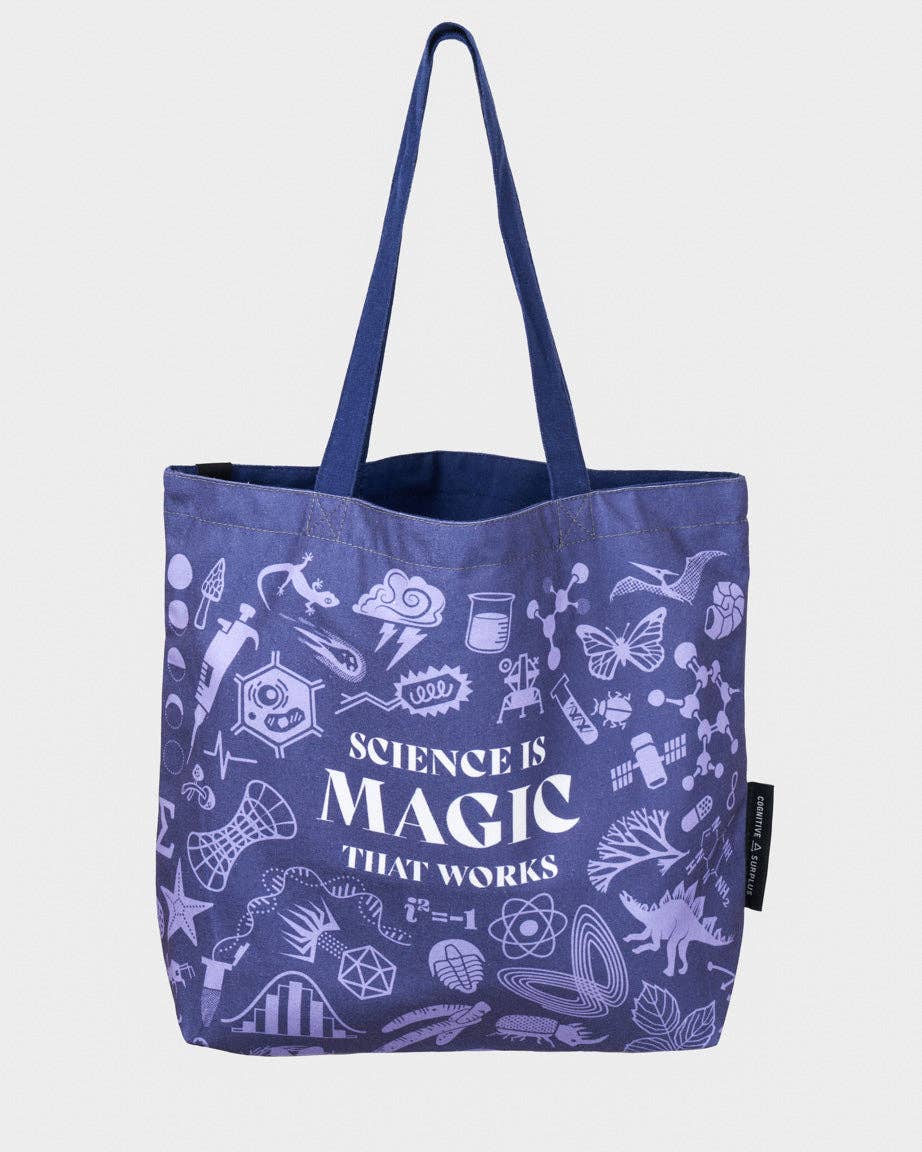 Cognitive Surplus - Science is Magic That Works Canvas Shoulder Tote