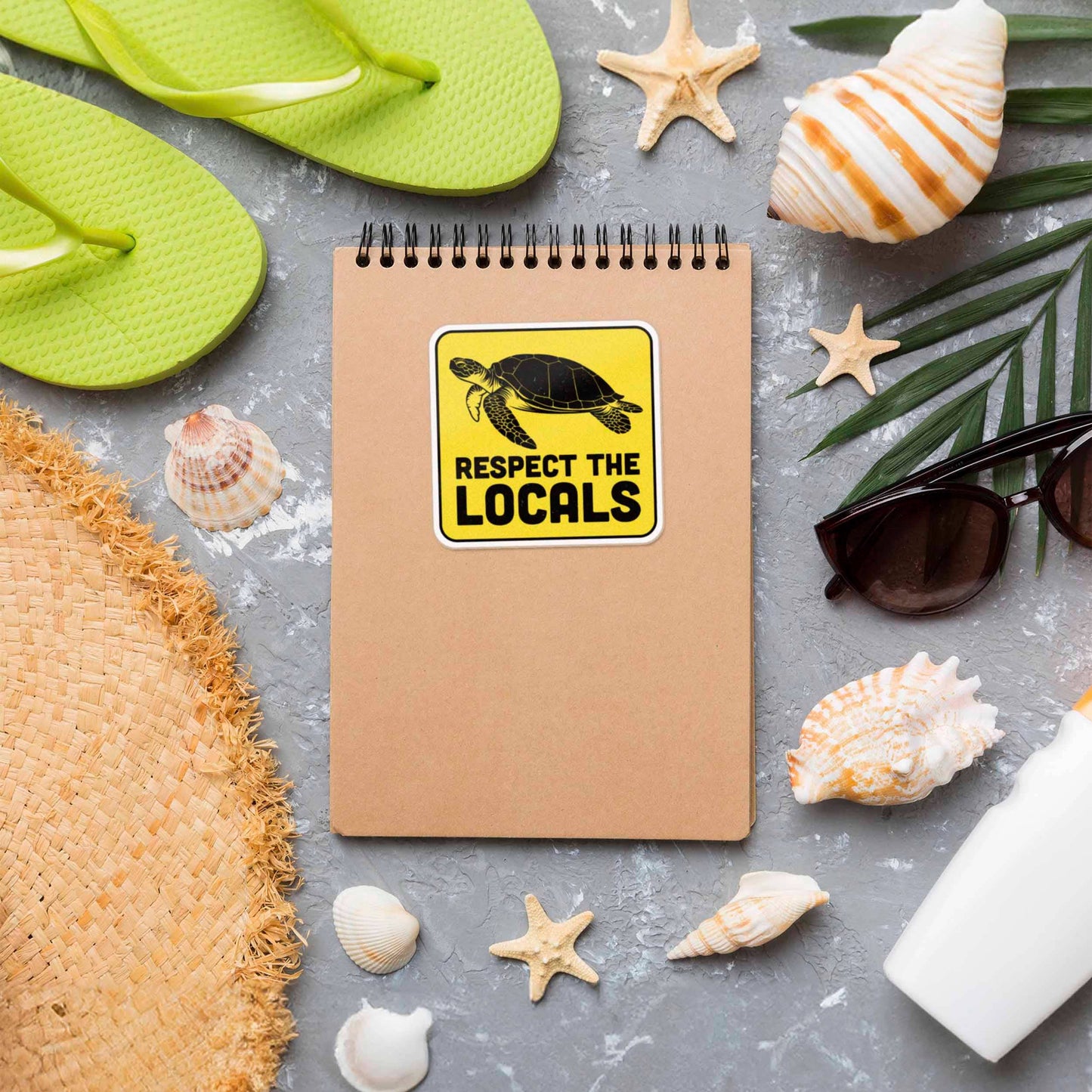 Respect the Locals Sea Turtle Sticker