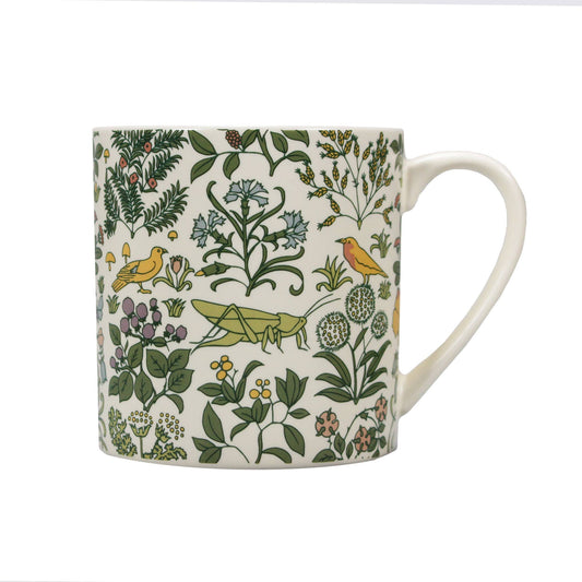 Botanical Floral Birds Butterflies Coffee Tea Mug
