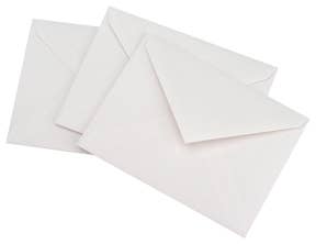 Three white, sealed envelopes from the Outdoor Discovery Solar Print Kit—ideal for protecting your solar print paper—overlap on a plain white background.