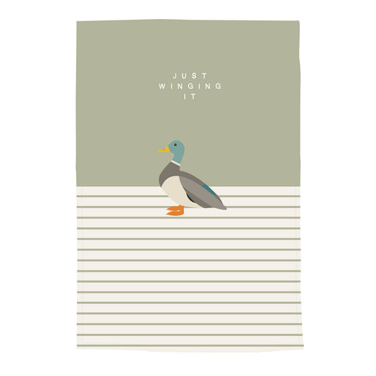 Recycled Cotton Dish Towel Mallard Duck Bird