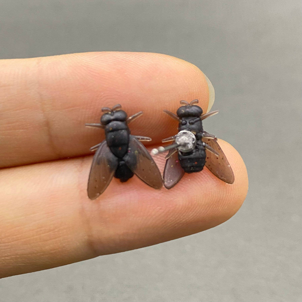 Silicone Fly Ear Studs-Black