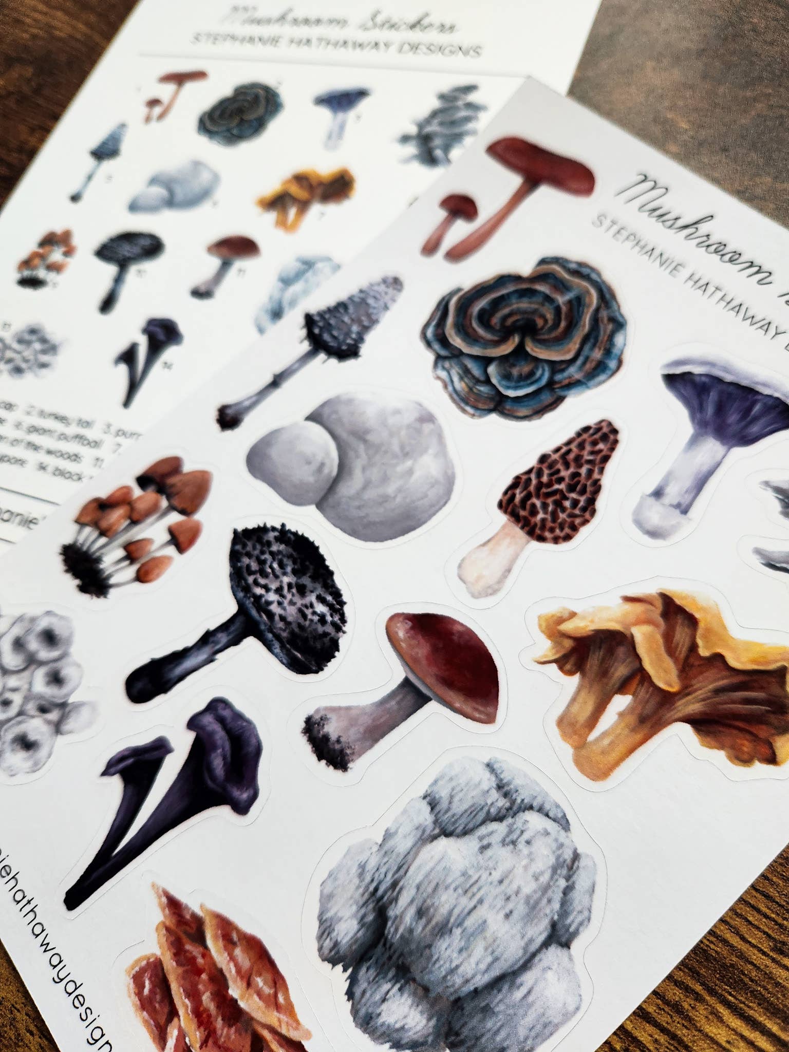 2 sheets of mushroom stickers.