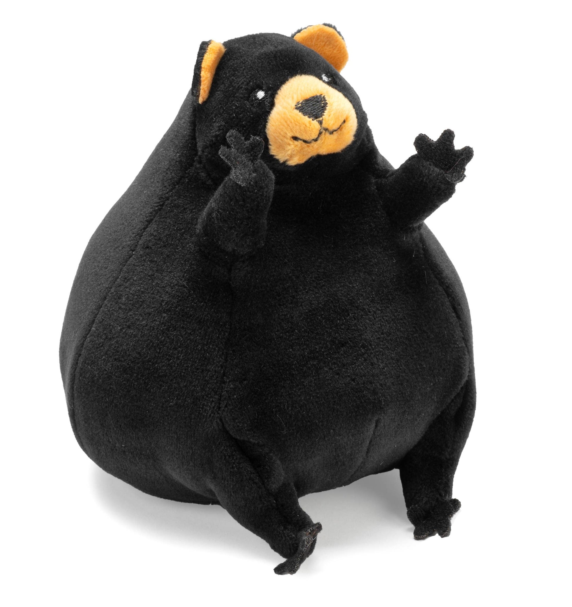 The Flipkins Black Bear 5" is an adorable, eco-friendly plush with a round, chubby body, black fur, tan accents on its snout and ears, and a friendly expression—perfect for cuddles.