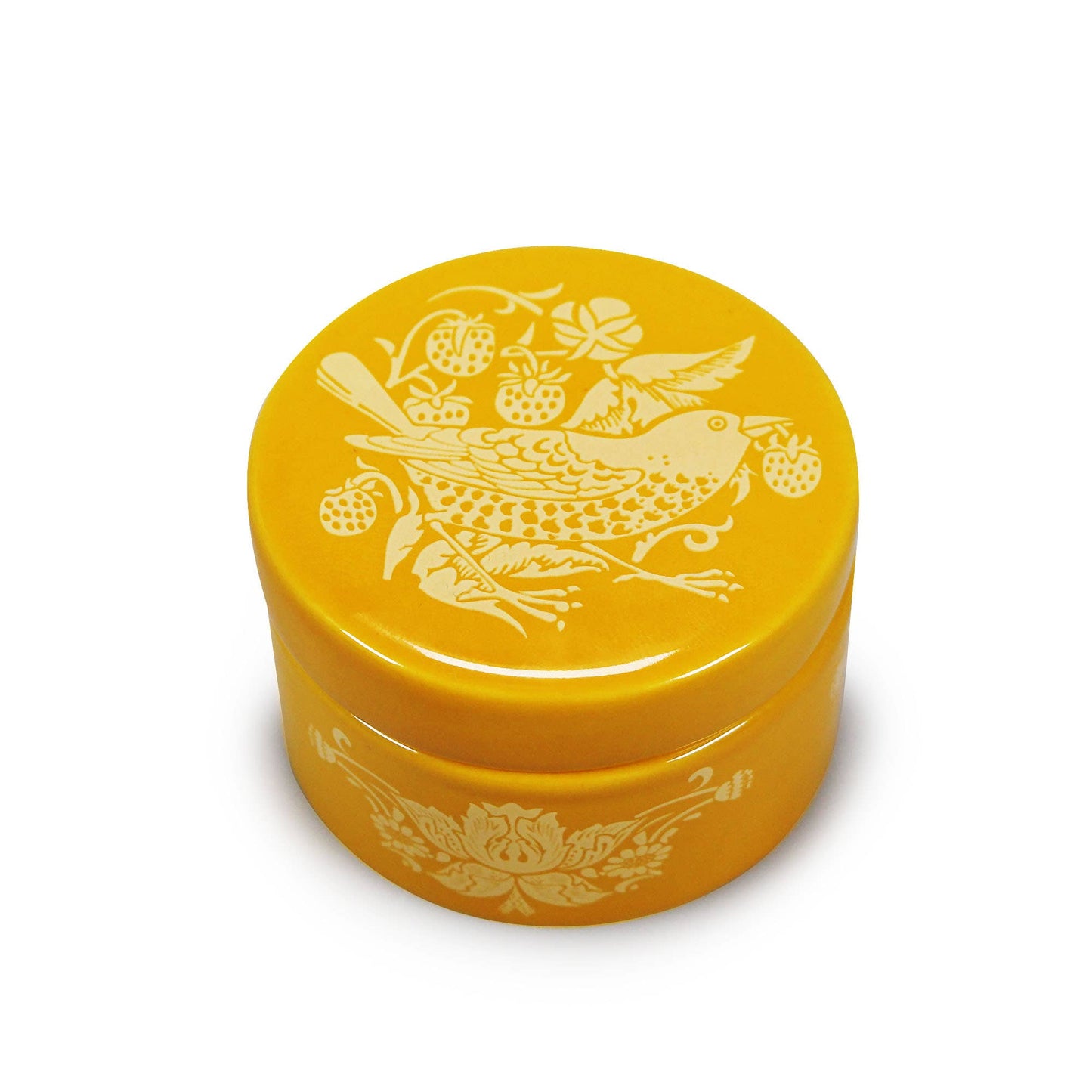 Ceramic Trinket Box William Morris Strawberry Thief Yellow