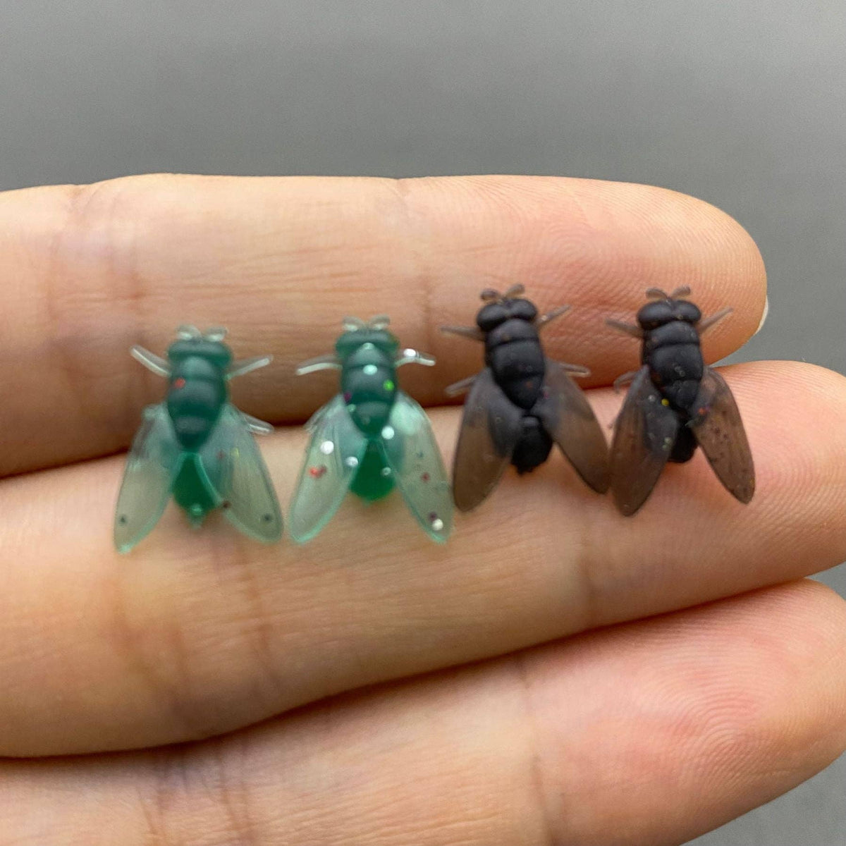 Silicone Fly Ear Studs-Black