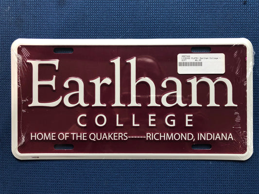 Earlham College License Plate