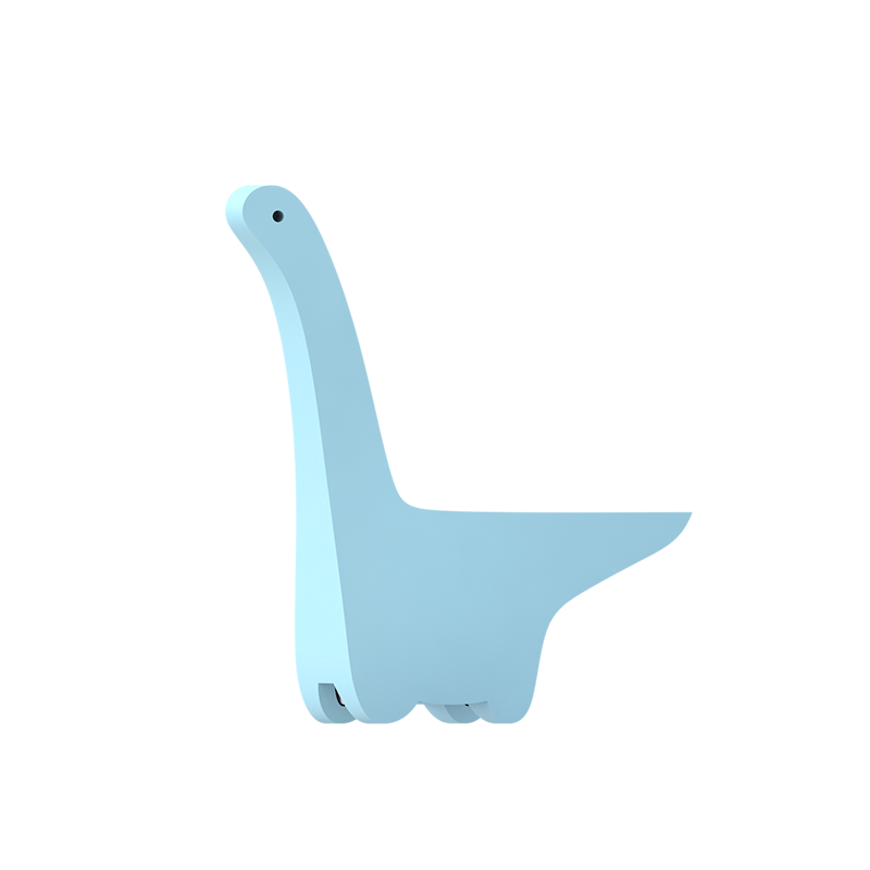 A minimalist, light blue DIPLO dinosaur toy with a long neck and tail, viewed from the side on a plain white background—an ideal addition to any dino world or dinosaur toy collection.