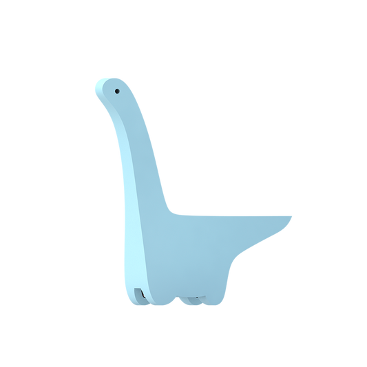 A minimalist, light blue DIPLO dinosaur toy with a long neck and tail, viewed from the side on a plain white background—an ideal addition to any dino world or dinosaur toy collection.