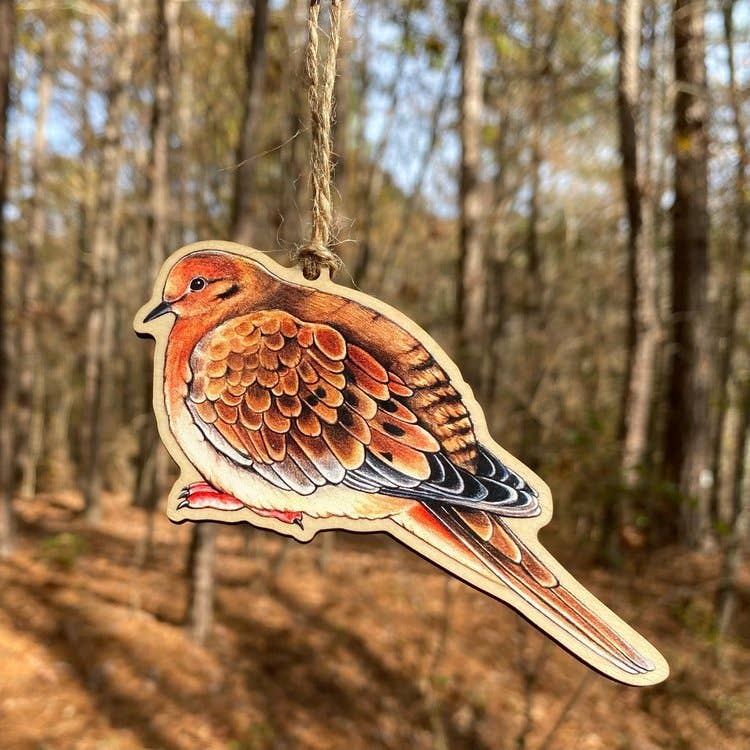 Mourning Dove Wood Print Ornament